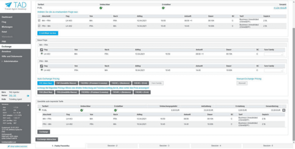 Travel Agent Desktop: Exchange