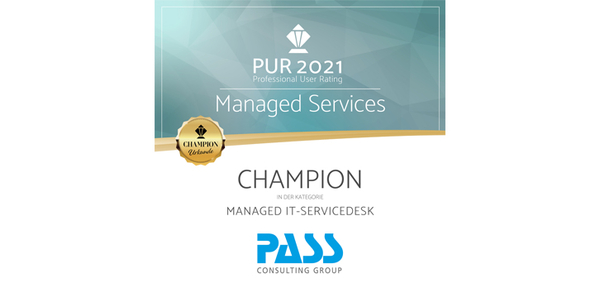 PASS is champion in the field of "Managed IT Servicedesk"