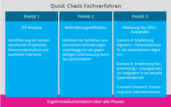 Die Projektphasen des Quick Check Fachverfahren