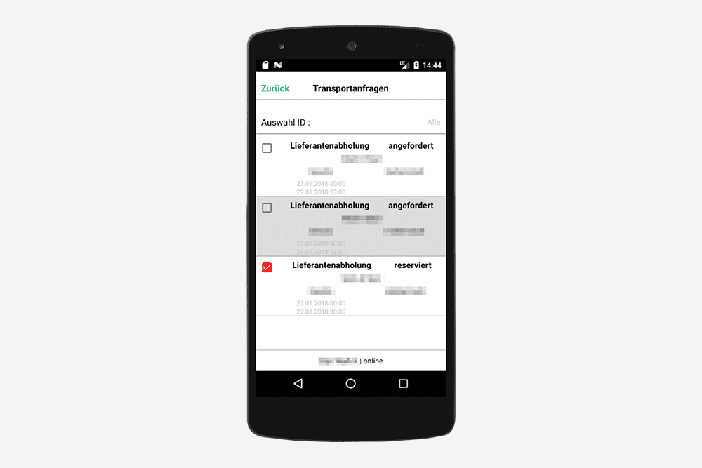 Auction platform for transports