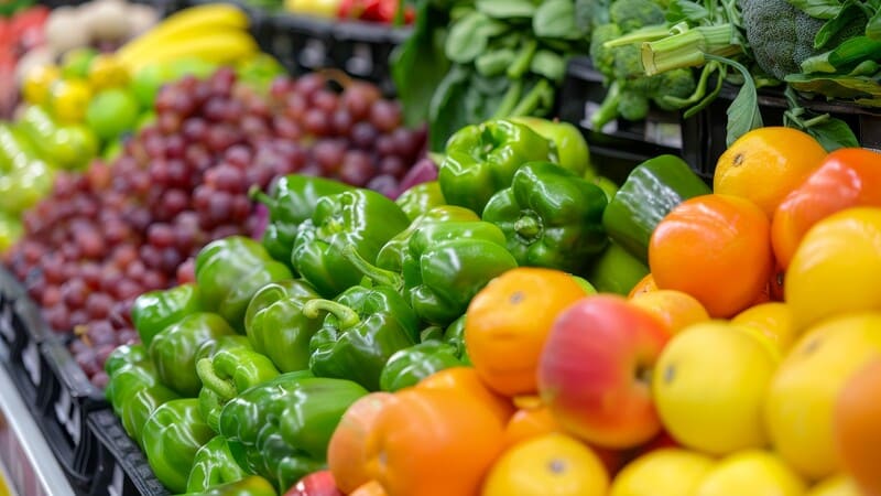 Picture of food in a supermarket