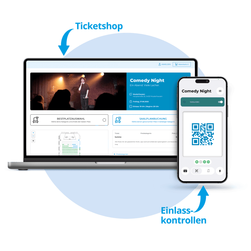 Online Ticketverkauf mit dem Event Ticketing System Event Ticketing System Dashboard inklusive App