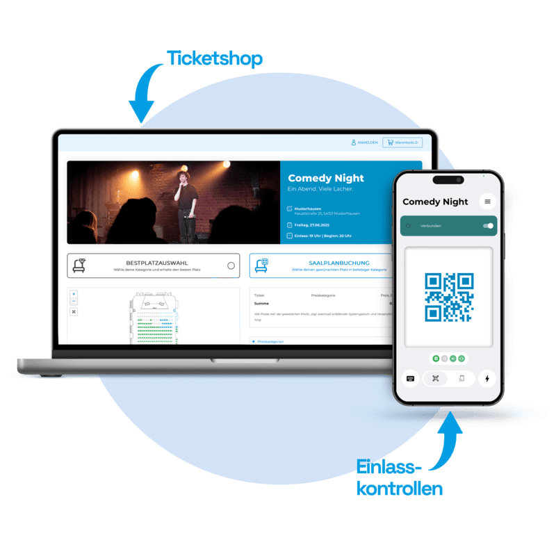Online Ticketverkauf mit dem Event Ticketing System Event Ticketing System Dashboard inklusive App
