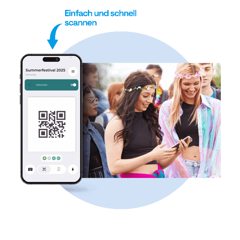 Flexible Einlasskontrolle Mobile Einlasskontrolle via Scanner App